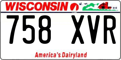 WI license plate 758XVR