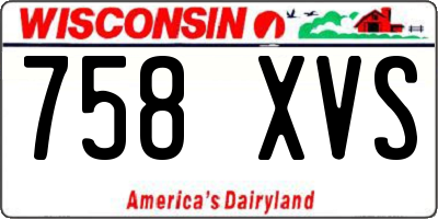 WI license plate 758XVS