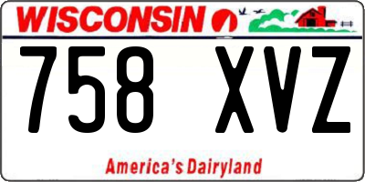 WI license plate 758XVZ