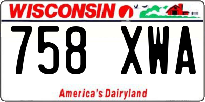 WI license plate 758XWA