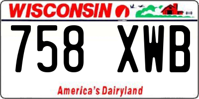 WI license plate 758XWB