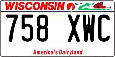 WI license plate 758XWC
