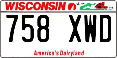 WI license plate 758XWD
