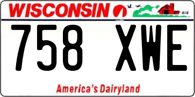 WI license plate 758XWE
