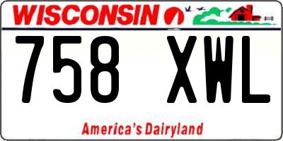 WI license plate 758XWL