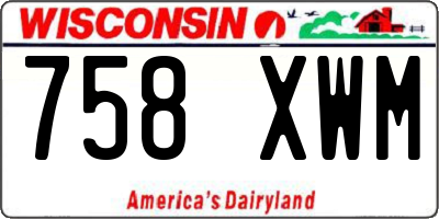 WI license plate 758XWM
