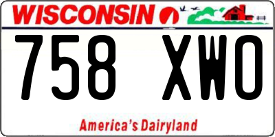WI license plate 758XWO