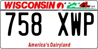 WI license plate 758XWP