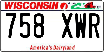WI license plate 758XWR