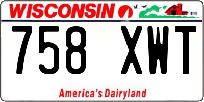 WI license plate 758XWT