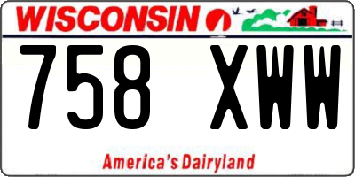 WI license plate 758XWW