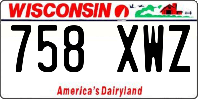 WI license plate 758XWZ