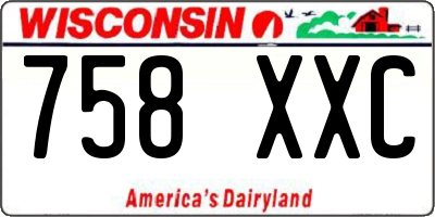WI license plate 758XXC