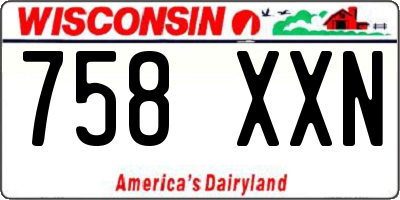 WI license plate 758XXN