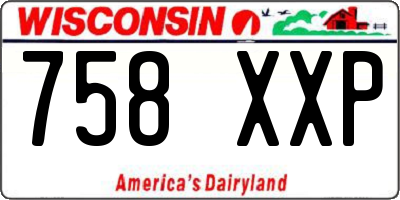 WI license plate 758XXP