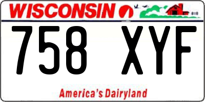 WI license plate 758XYF