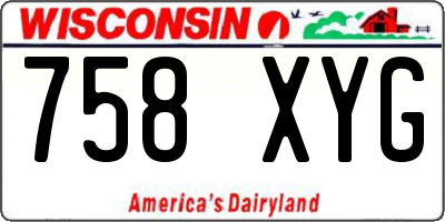 WI license plate 758XYG