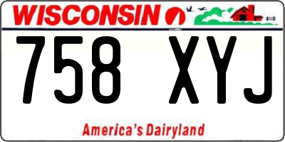 WI license plate 758XYJ