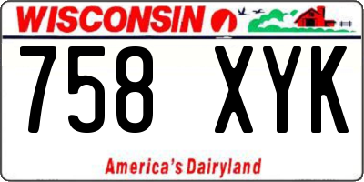 WI license plate 758XYK