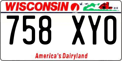 WI license plate 758XYO
