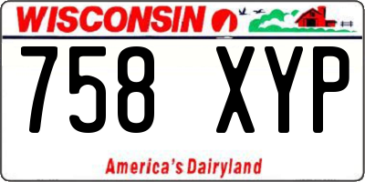 WI license plate 758XYP