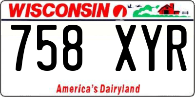 WI license plate 758XYR