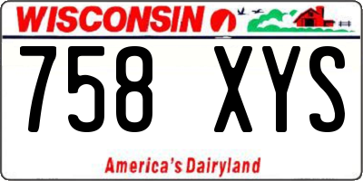 WI license plate 758XYS