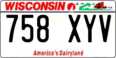 WI license plate 758XYV