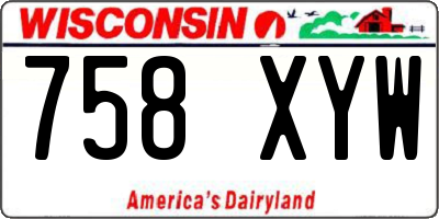 WI license plate 758XYW