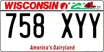 WI license plate 758XYY