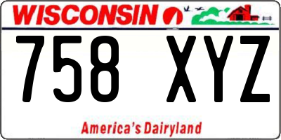 WI license plate 758XYZ