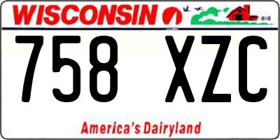 WI license plate 758XZC