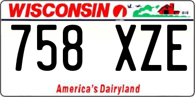 WI license plate 758XZE