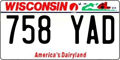 WI license plate 758YAD