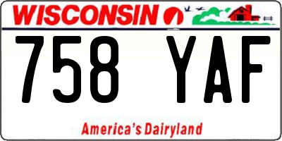 WI license plate 758YAF