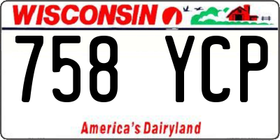 WI license plate 758YCP