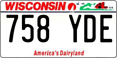 WI license plate 758YDE