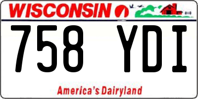 WI license plate 758YDI