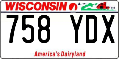 WI license plate 758YDX