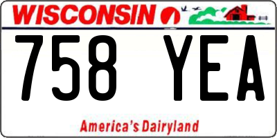 WI license plate 758YEA