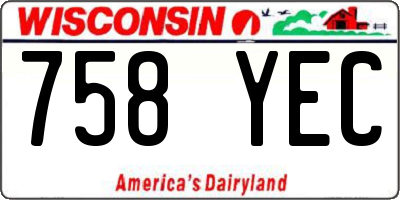 WI license plate 758YEC