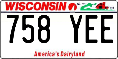 WI license plate 758YEE