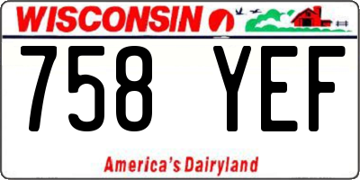 WI license plate 758YEF