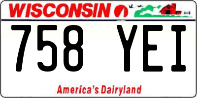 WI license plate 758YEI