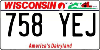 WI license plate 758YEJ
