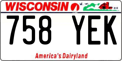 WI license plate 758YEK