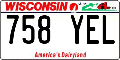 WI license plate 758YEL