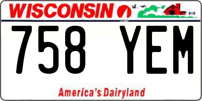 WI license plate 758YEM