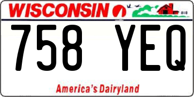WI license plate 758YEQ