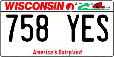WI license plate 758YES
